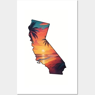 California State Beach Sunset Posters and Art